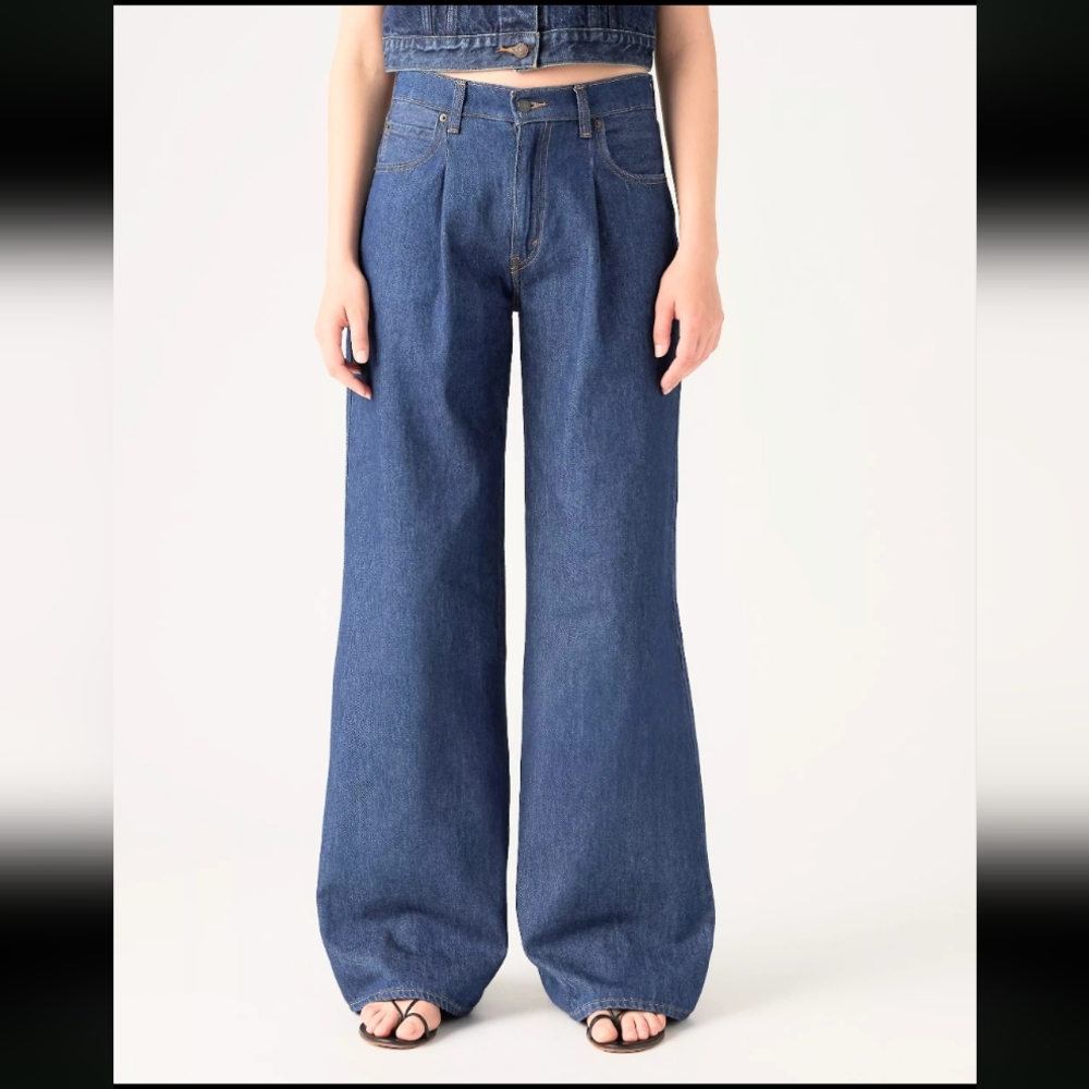 🆕 Women's SIZE 34x32 Levi's Baggy Dad Fit Wide Leg Premium Denim Jeans